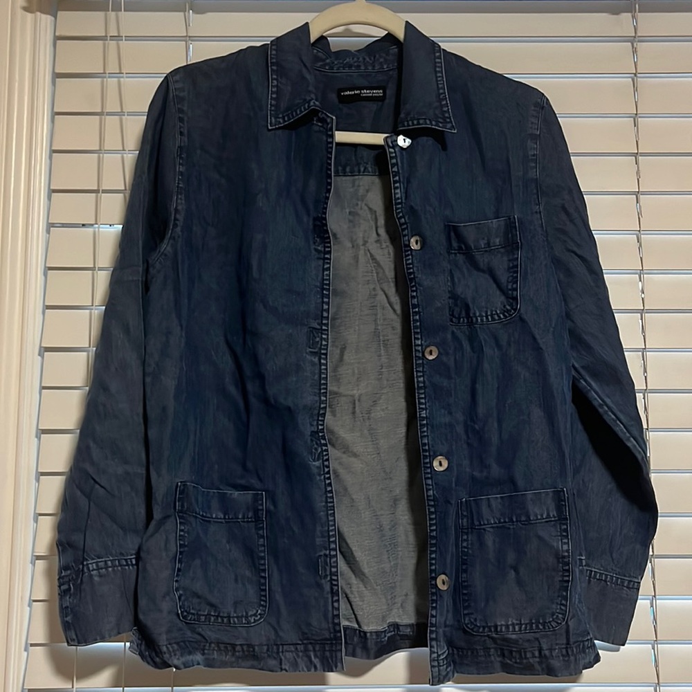 NWOT Vintage Valerie Stevens Blue “Denim” Look shirt jacket size Petite Small PS
